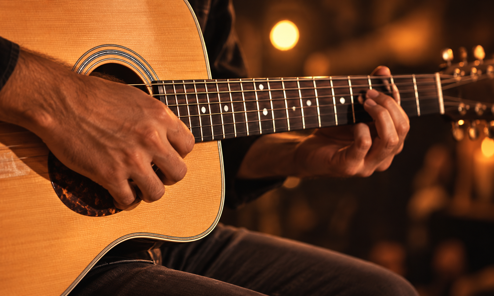 Acoustic guitar close-up